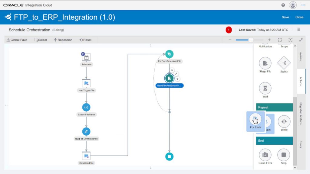 oracle integration cloud integration flow designer